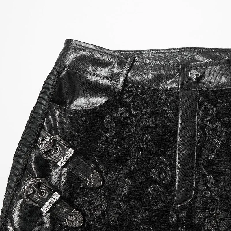 Schlaghose mit Punk-Jacquard-Schnalle für Damen