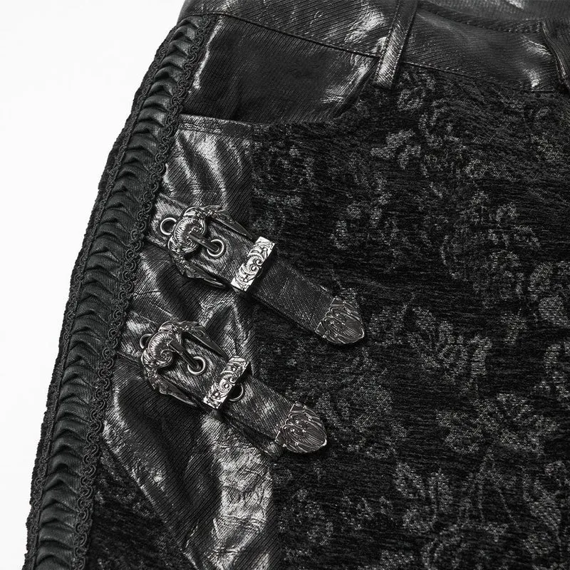 Schlaghose mit Punk-Jacquard-Schnalle für Damen