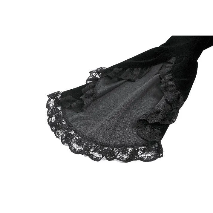 Gothic-Jacke für Damen mit Rüschen, Stufensaum, hohen und niedrigen Puffärmeln