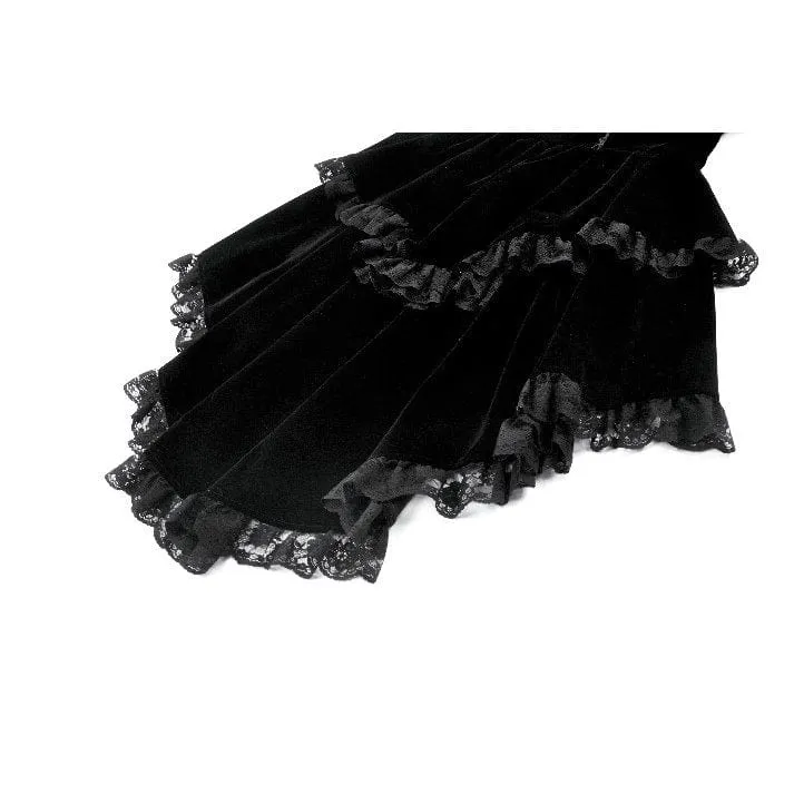 Gothic-Jacke für Damen mit Rüschen, Stufensaum, hohen und niedrigen Puffärmeln