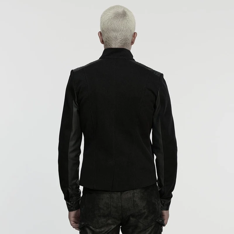 Herren Punk Plissee Stehkragenjacke