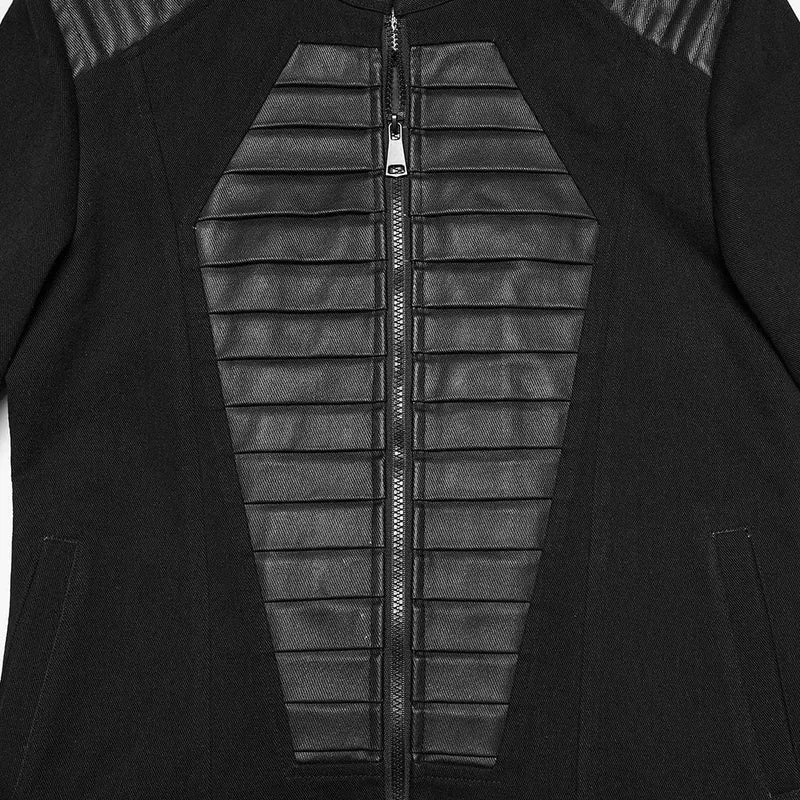 Herren Punk Plissee Stehkragenjacke