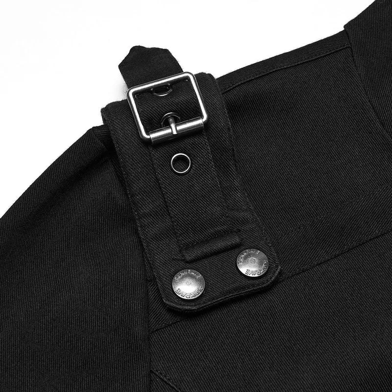 Minimalistischer Cyberpunk-Hoodie mit Schnallenriemen für Herren