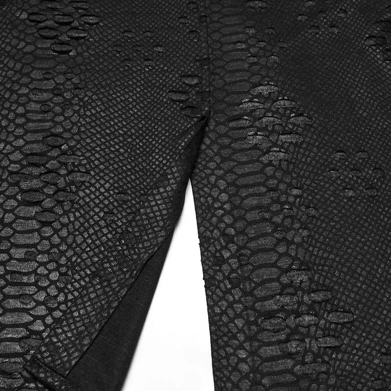 Zerfetzter Strickrock mit Punk-Schnallenriemen für Herren