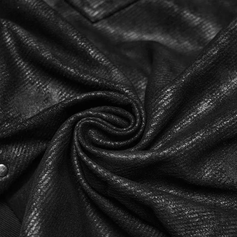 Herrenhose mit Punk-Ösenträgern und meliertem Aufdruck