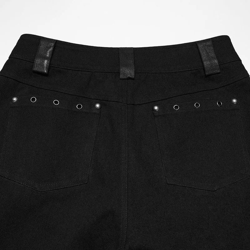 Herrenhose mit Punk-Nieten und Ösenschnalle