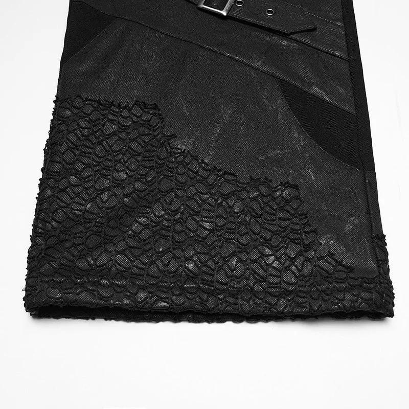 Herrenhose mit Punk-Nieten und Ösenschnalle