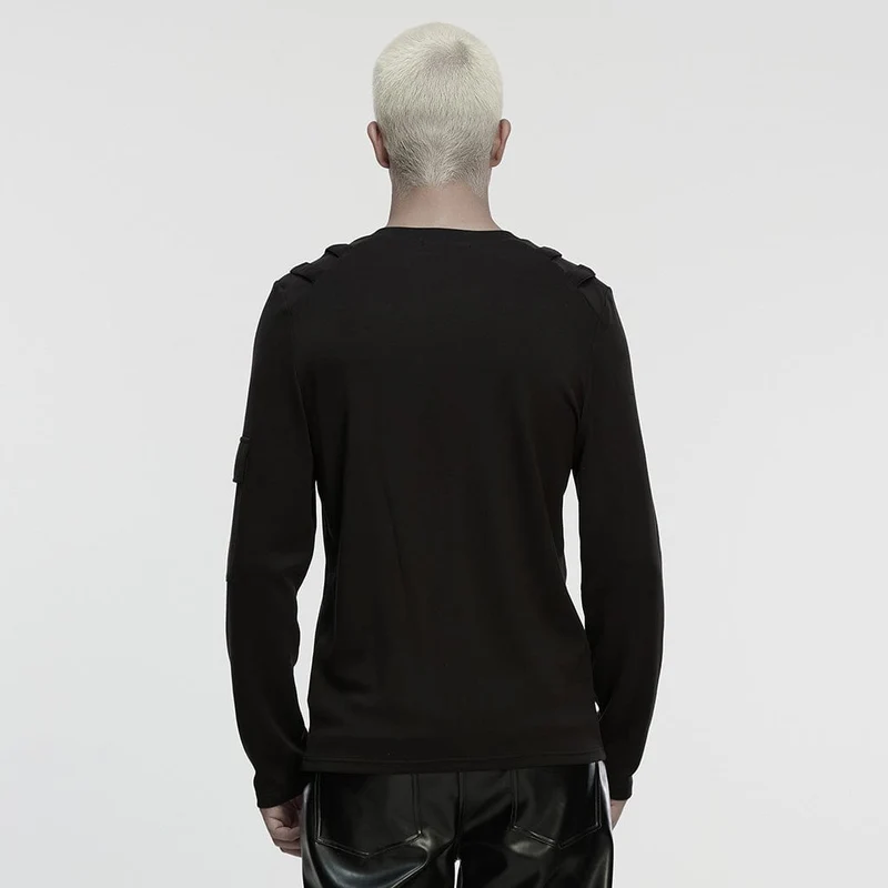 Cyberpunk Cut-out Mesh Splice T-Shirt für Herren