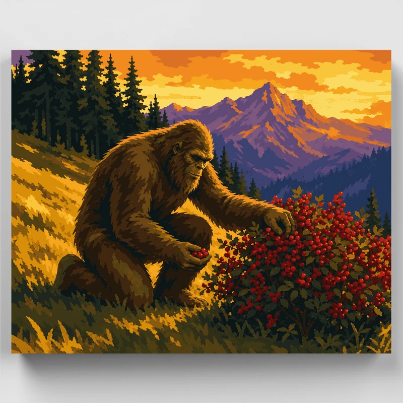 Bigfoot's Berry Harvest - Paint by Numbers Kit
