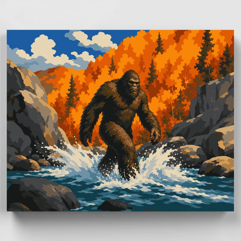 Sasquatch River Crossing - Paint by Numbers Kit