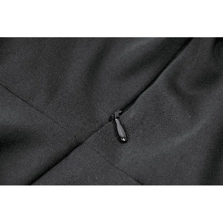 Gothic-Kleid für Damen mit Puppenkragen, zweiteiliges, langärmeliges Kleid mit Faux-Effekt, Abschlusskleid