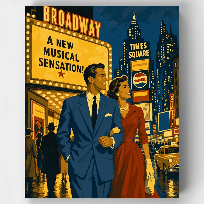 Broadway Marquee Romance - Paint by Numbers Kit