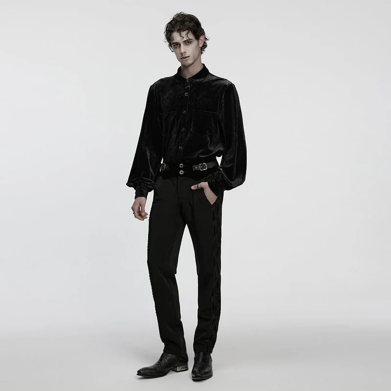 Gothic-Hose mit bestickter Spitze und Schnalle für Herren