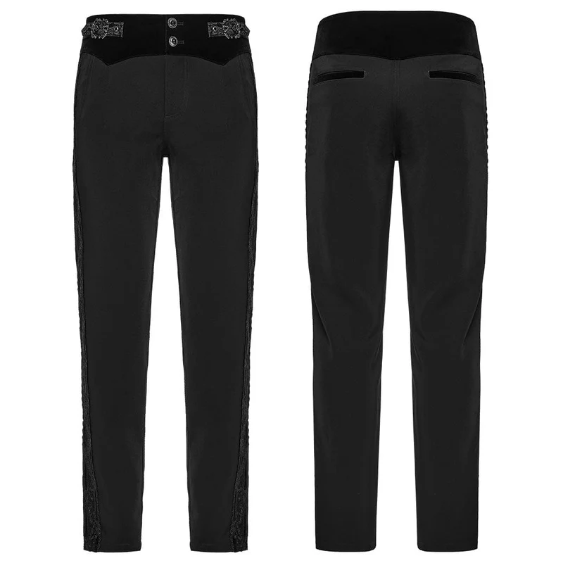 Gothic-Hose mit bestickter Spitze und Schnalle für Herren