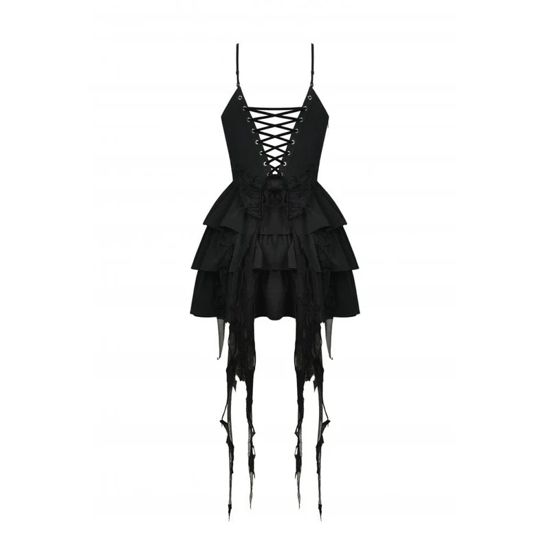 Punk-Teufels-Mehrlagen-Slipkleid für Damen, Abschlusskleid