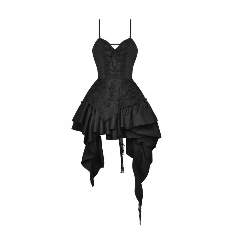 Gothic-Rüschen-Abendkleid für Damen