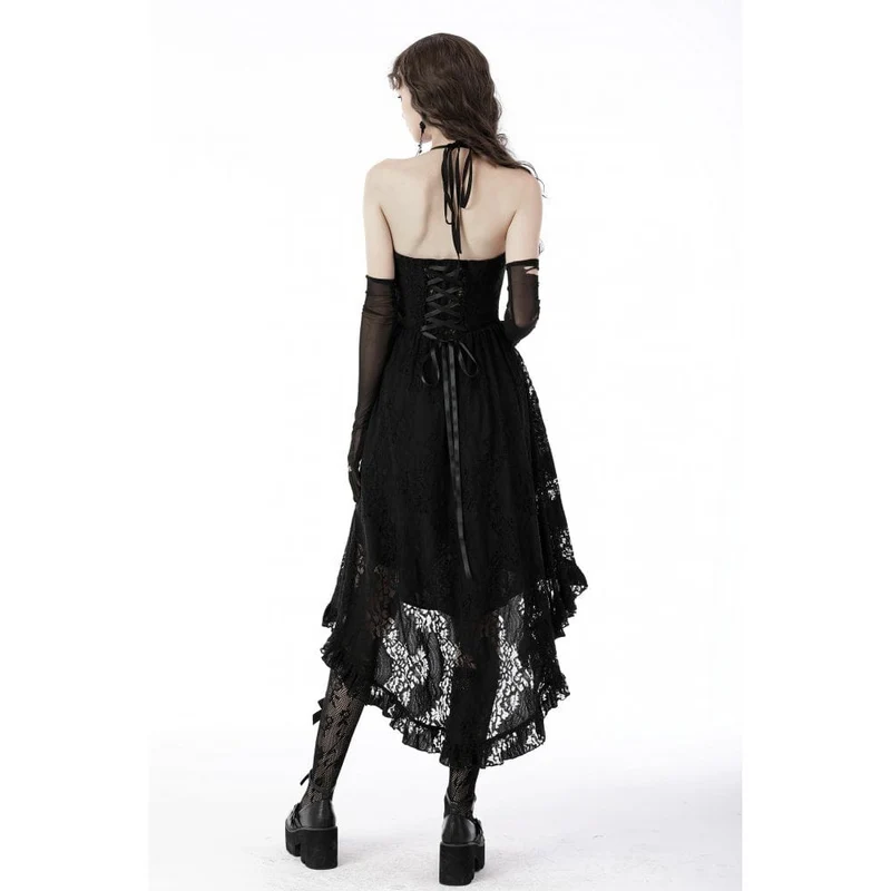 Gothic-Schwalbenschwanz-Blumenspitzenkleid für Damen