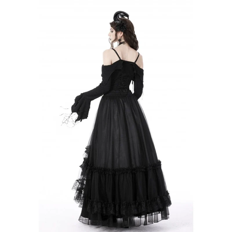 Gothic Off-Shoulder-Crop-Top mit ausgestellten Ärmeln für Damen
