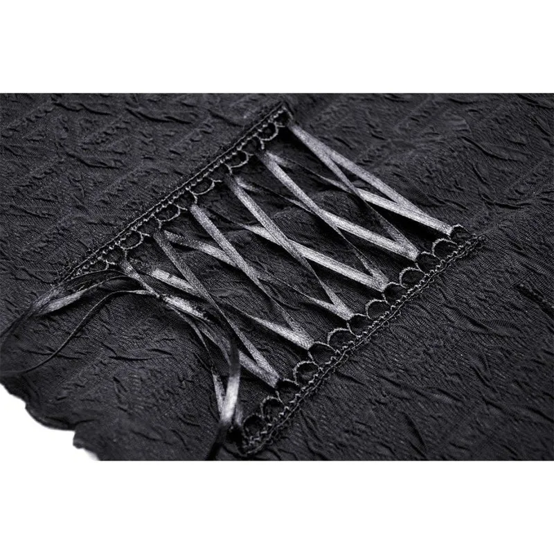Gothic Off-Shoulder-Crop-Top mit ausgestellten Ärmeln für Damen