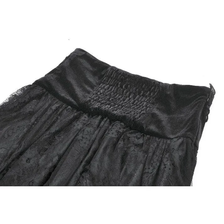Gothic-Kuchenrock mit Stickerei und hoher Taille für Damen