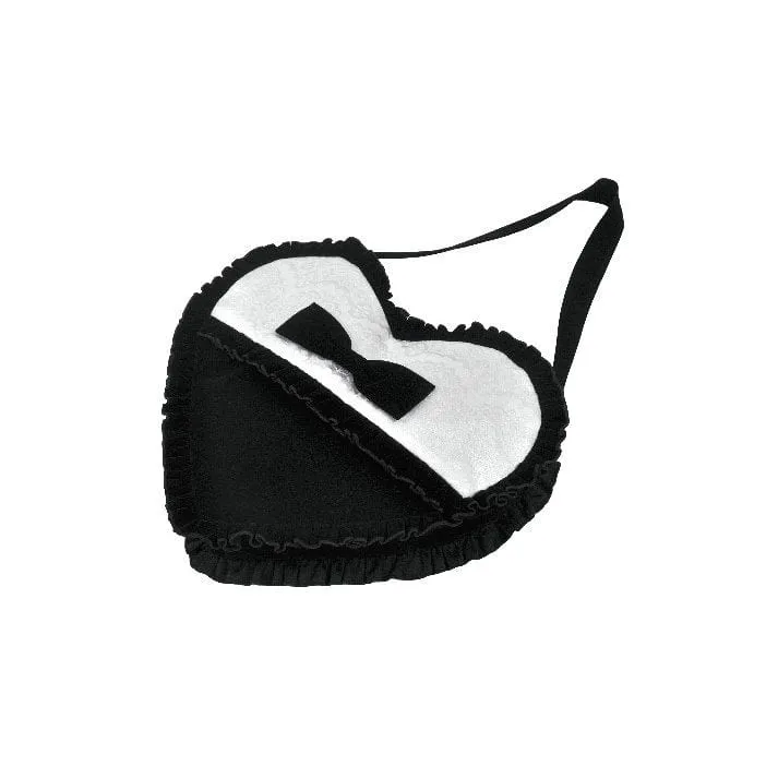 Gothic-Tasche mit Schleife und Herz in Schwarz und Weiß für Damen