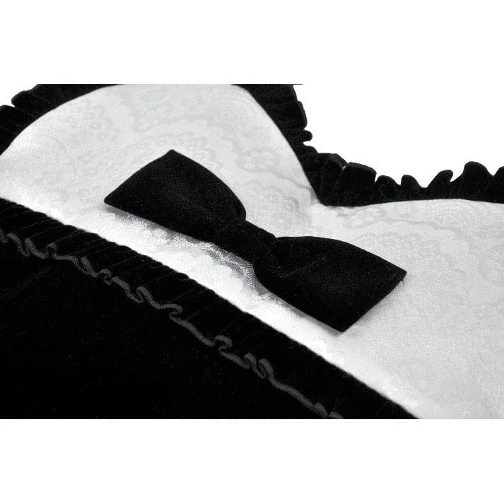 Gothic-Tasche mit Schleife und Herz in Schwarz und Weiß für Damen