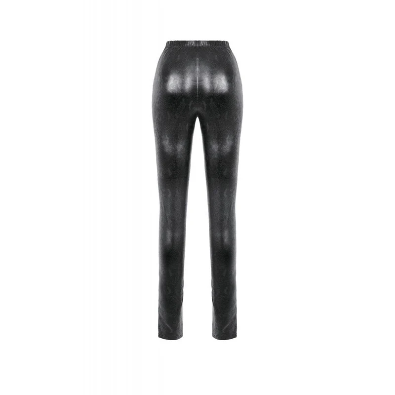 Punk-Schlangenhaut-Mesh-Splice-Hose mit Rautenstruktur für Damen