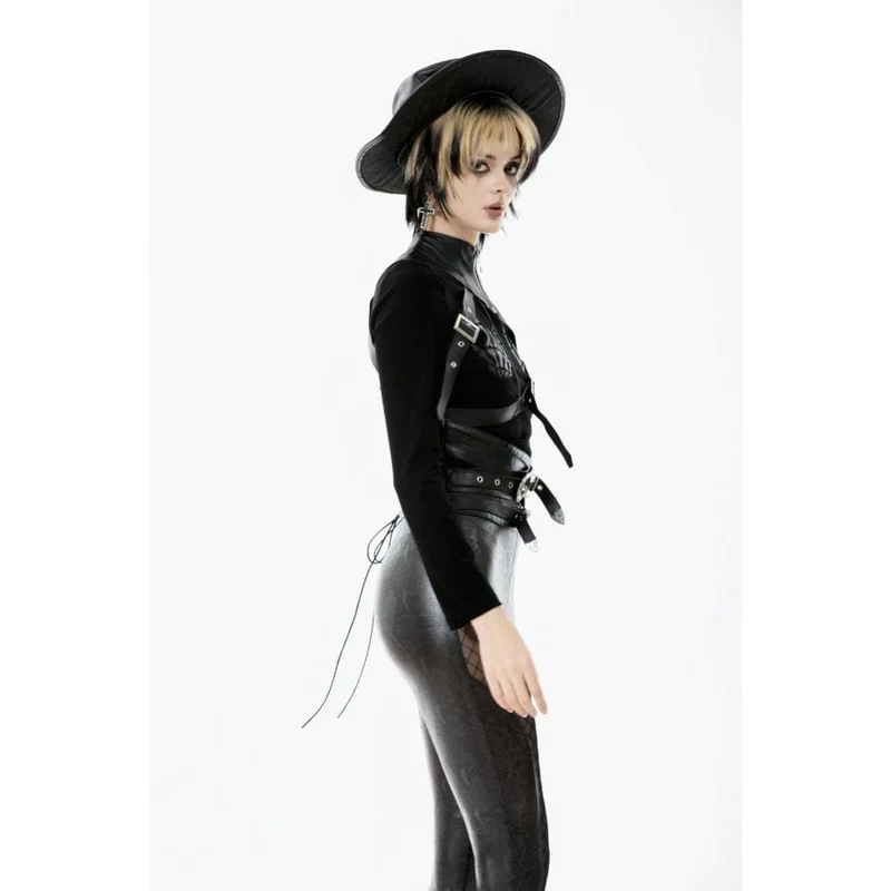 Punk-Umhang mit asymmetrischem Schnallenriemen und Cut-Outs für Damen