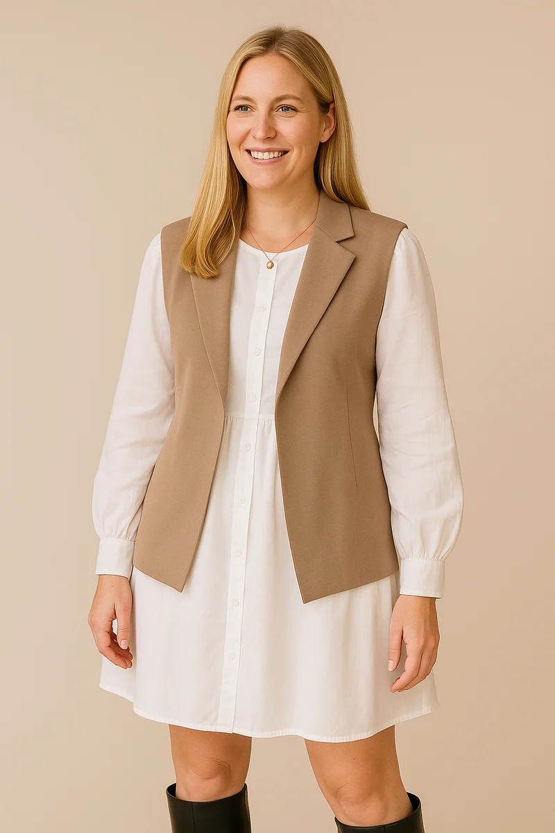 Partner Kleid Mutter Tochter Beig