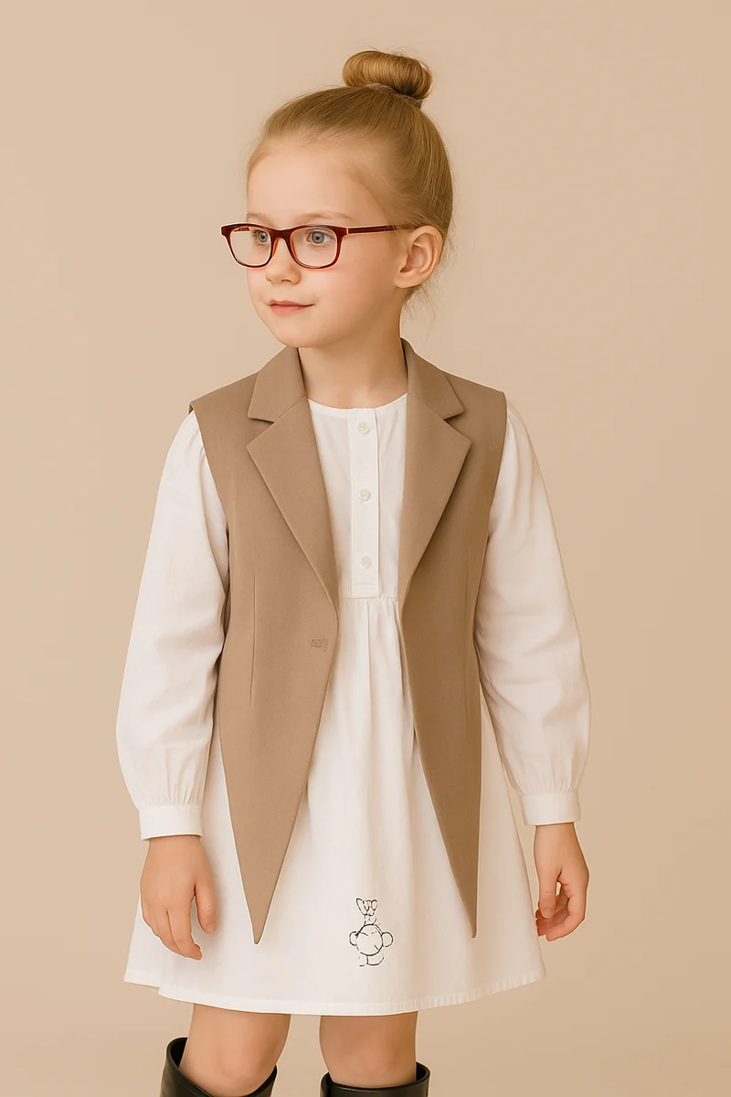 Partner Kleid Mutter Tochter Beig