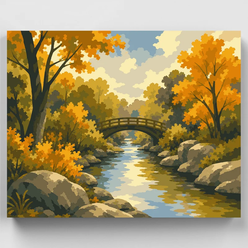 Ramble Footbridge Stream - Paint by Numbers Kit