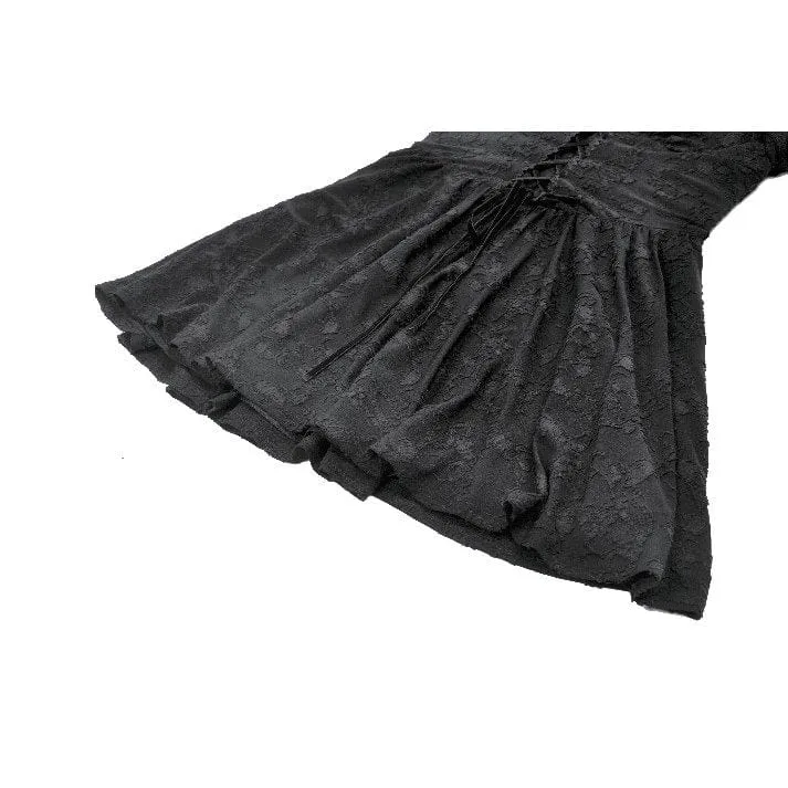 Gothic-Kleid mit Jacquard-Muster, floraler Spitze und Ärmeln für Damen, Abschlusskleid