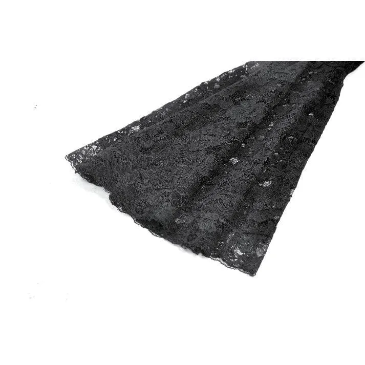 Gothic-Kleid mit Jacquard-Muster, floraler Spitze und Ärmeln für Damen, Abschlusskleid