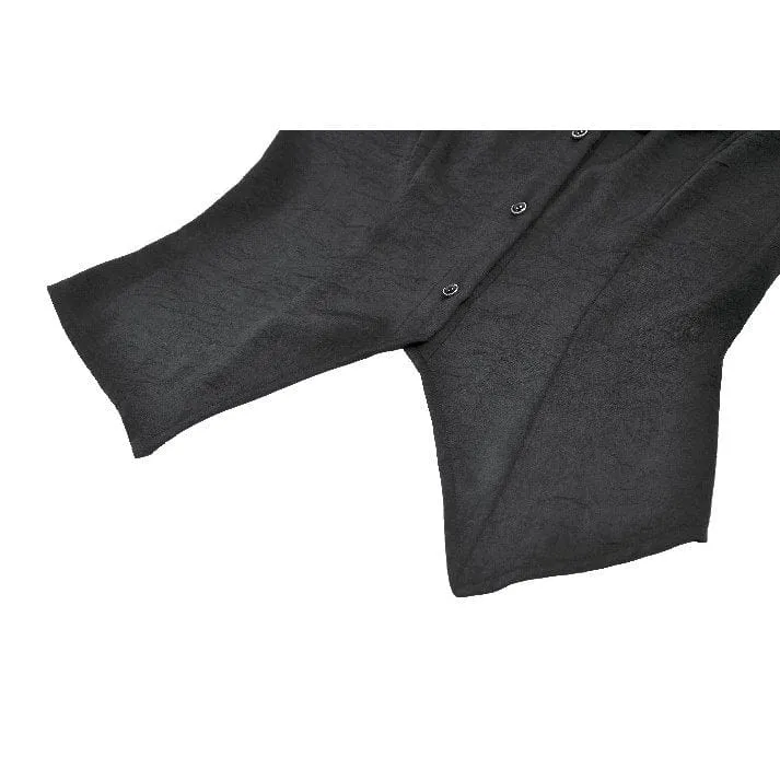 Durchsichtiges Gothic-Hemd mit Rüschen, Stehkragen und Laternenärmeln für Damen