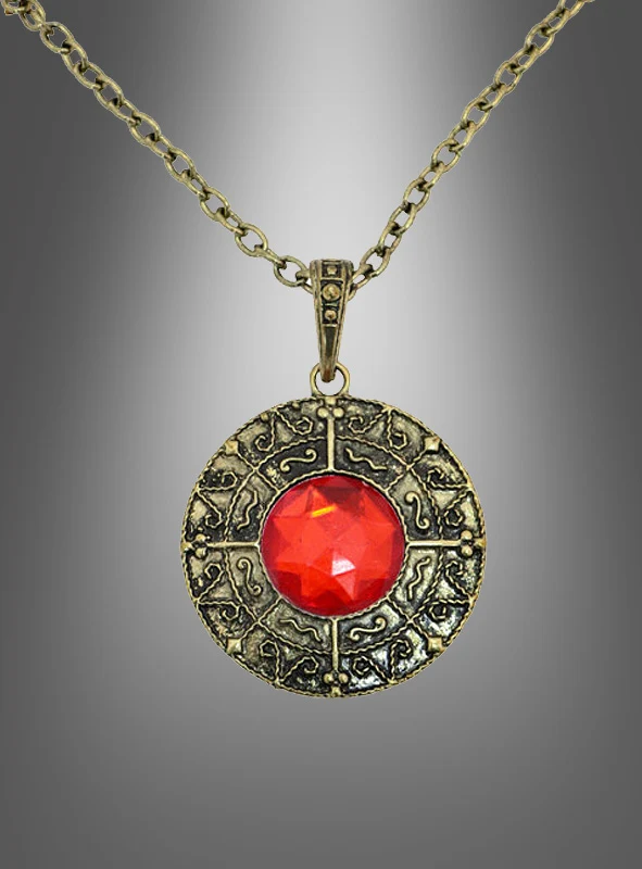 Magisches Amulett mit rotem Edelstein Vampir