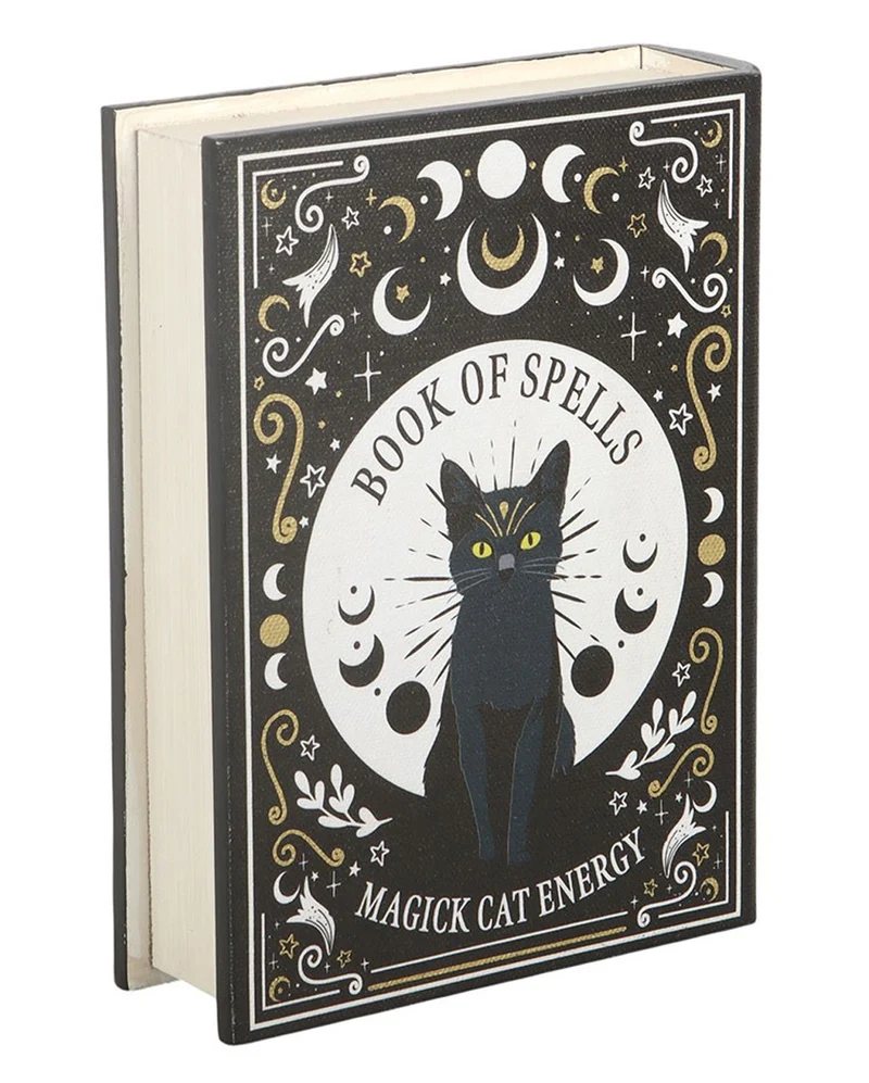 Zauberbuch „Black Cat Magick“ Aufbewahrungsbox 21cm