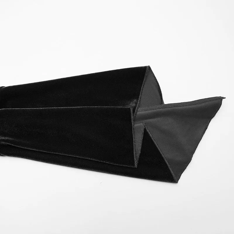 Gothic-Spitzenoberteil mit Glockenärmeln für Damen, Schwarz