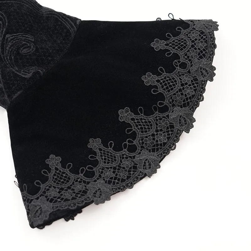 Gothic-Jacke mit Stehkragen und ausgestellten Ärmeln für Damen in Schwarz