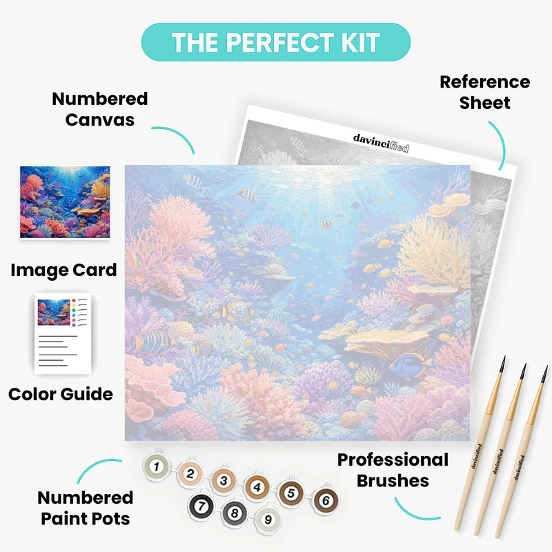 Sunbeams Over Coral Reef - Paint by Numbers Kit