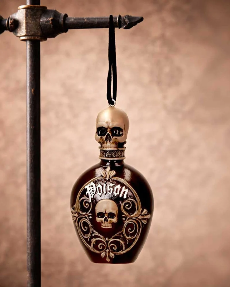 Poison Bottle mit Totenkopf Hänge Ornament 10cm
