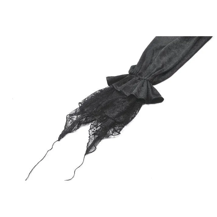 Gothic-Hemd mit Rüschen und Spitzenspleiß und Laternenärmeln für Damen