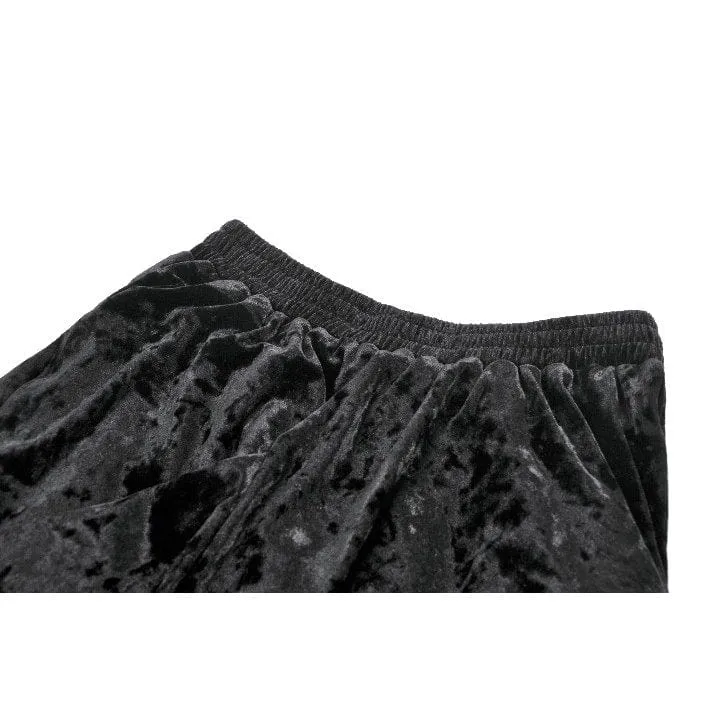 Damen Gothic Maxirock mit Spitze und Blumenquaste
