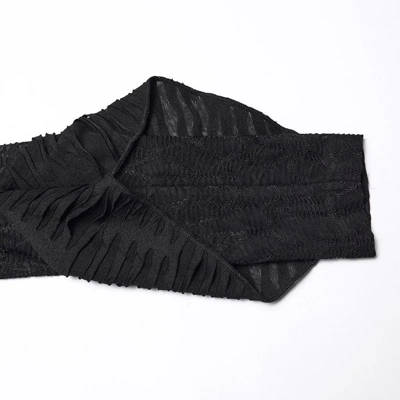 Punkiges Damen-Brautkleid mit Rissen, Schnürung, Neckholder und langen Ärmeln