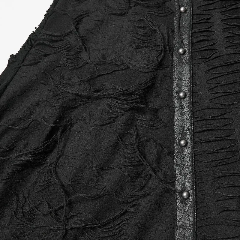 Punk-Kleid für Damen mit Rissen, Cut-outs, Schnallenverschluss, Trägern und langen Ärmeln – Hochzeitskleid