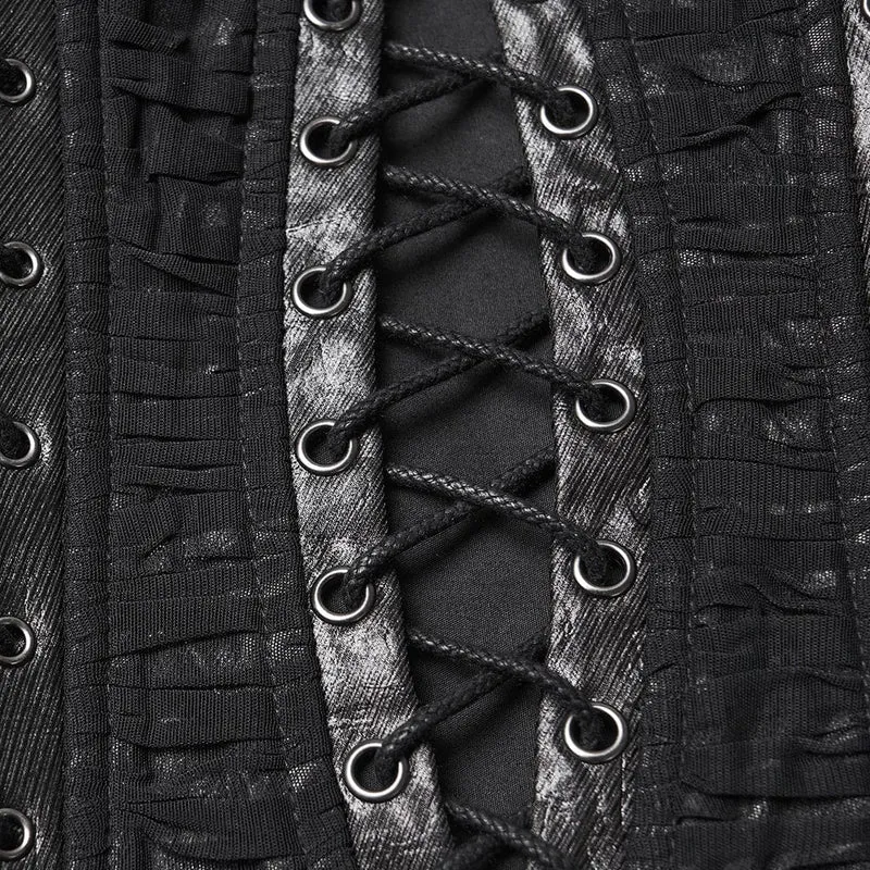 Punk-Bustier mit gerüschtem Schnürverschluss und seitlichem Reißverschluss für Damen