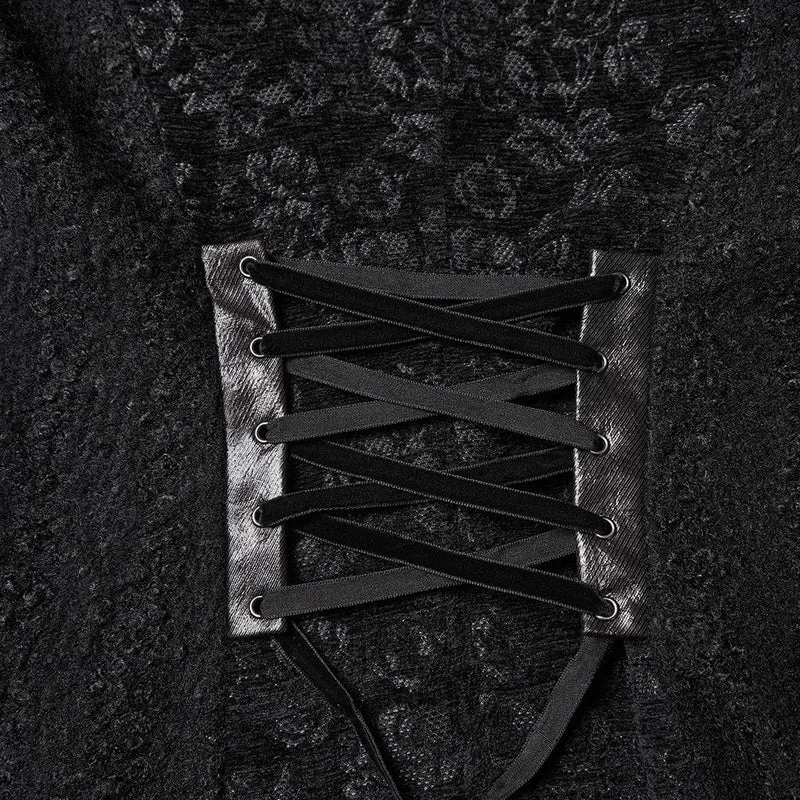 Gothic-Jacquard-Zweireihermantel für Damen
