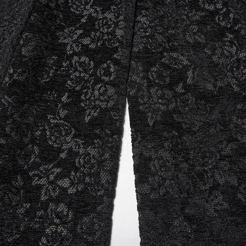 Gothic-Jacquard-Zweireihermantel für Damen