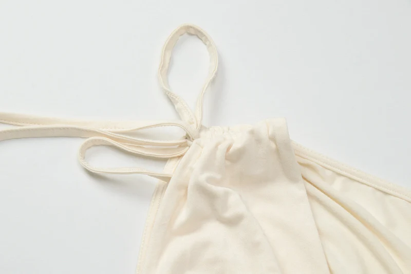 V neck ruched drawstring crop top