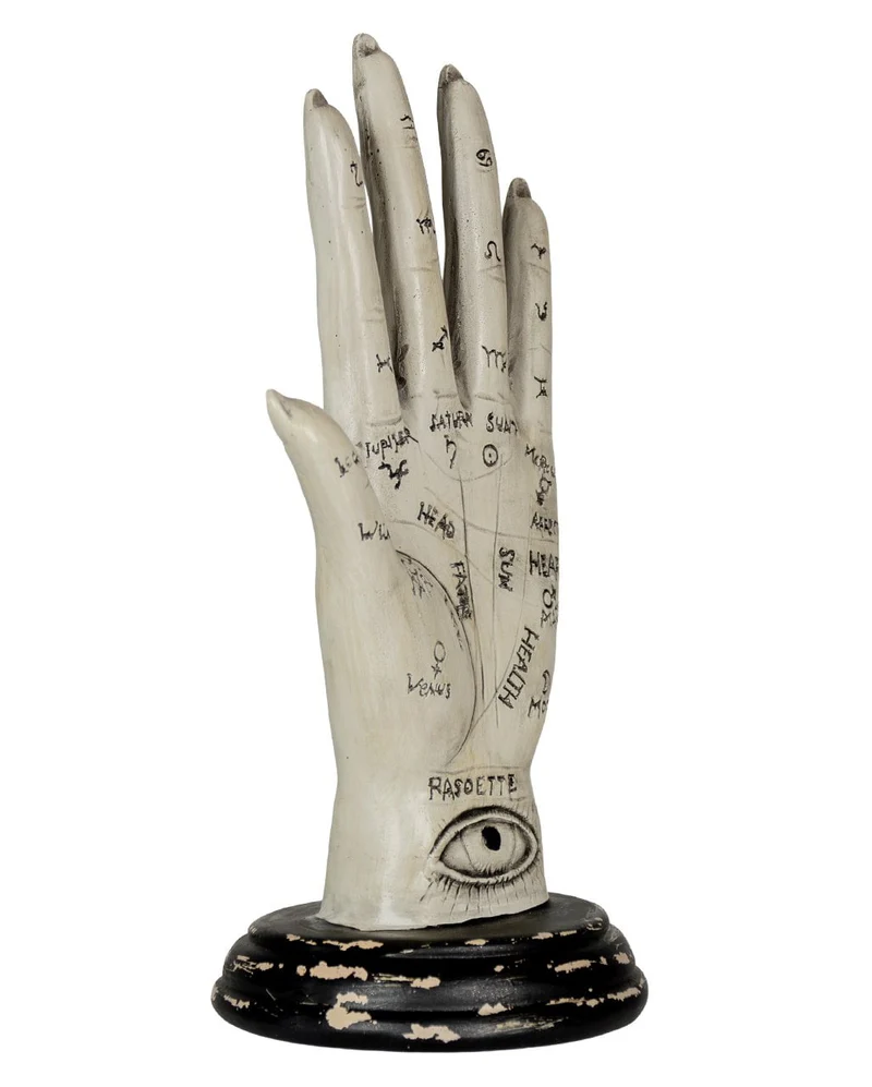 Palmistry Wahrsage Hand mit Vintage Sockel 20cm