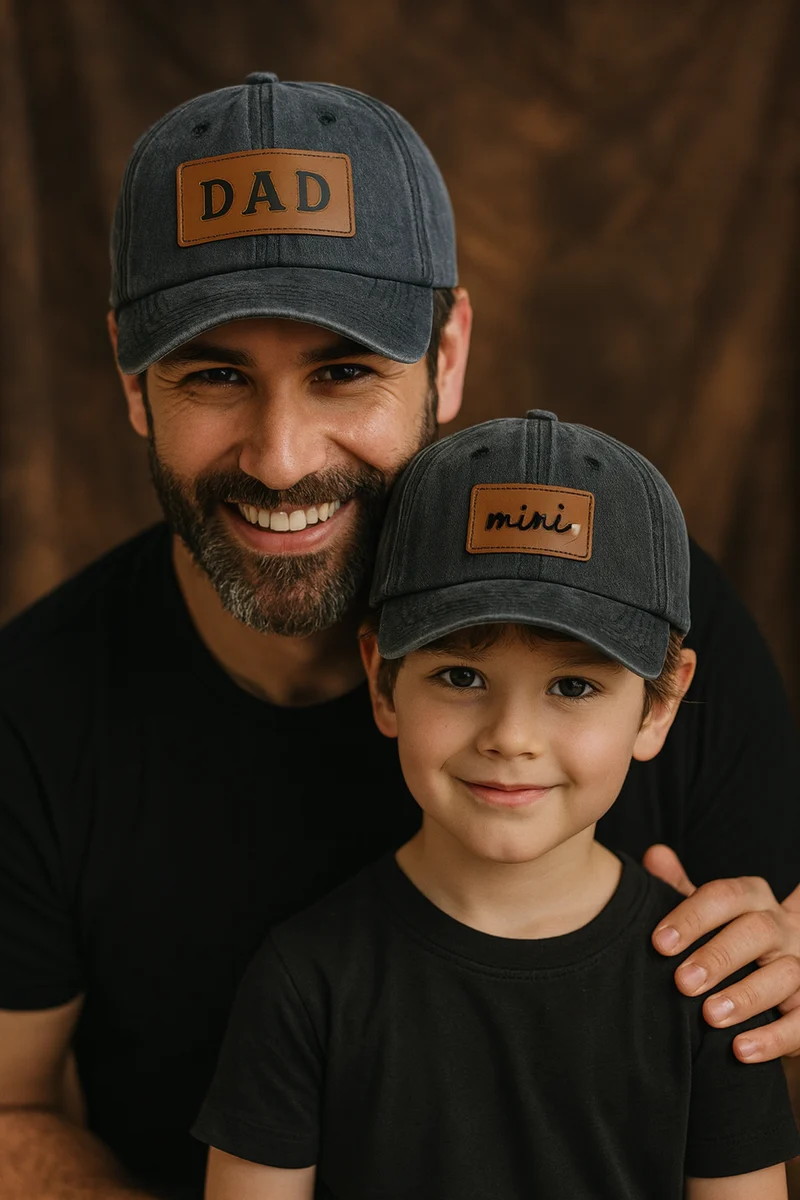 Vater-Sohn-Kappe Bestickt